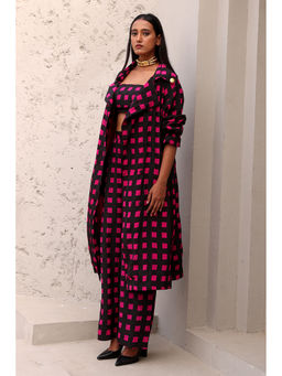Aapro Label - Hot Pink and Black Ruth Co-Ord (Set of 3)