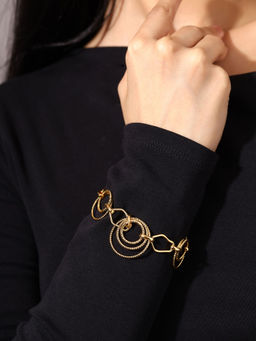 PRITA - Circle Links Chain Gold Plated Bracelet