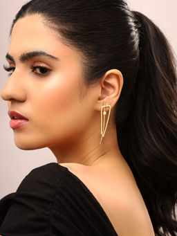 Priyaasi - Stylish Gold Plated Contemporary Triangle Shape Earrings