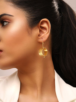 Priyaasi - Matte Gold Plated Stylish Contemporary Earrings