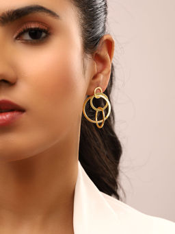 Priyaasi - Gold Plated Matte Circle Earrings