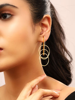 Priyaasi - Gold Plated Simple Circle Earrings