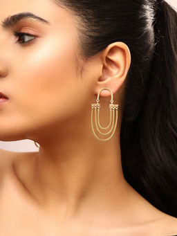 Priyaasi - Gold Plated Stylish Layered Earrings