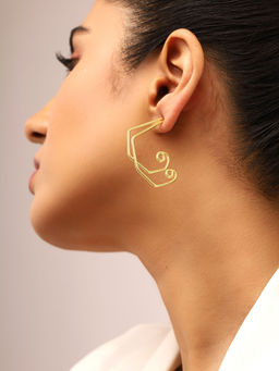 Priyaasi - Elegant Gold Plated Contemporary Earrings