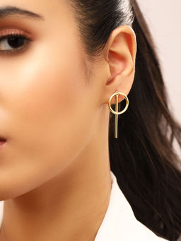 Priyaasi - Circle Statement Gold Plated Earrings