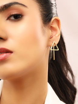 Priyaasi - Triangle Statement Gold Plated Earrings
