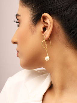 Priyaasi - High Gold Plated Pearl Drop Earrings