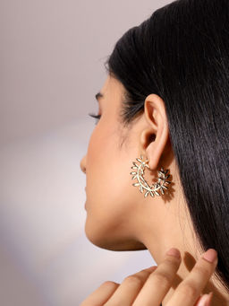Priyaasi - Mini Flower Stylish Hoop Earrings