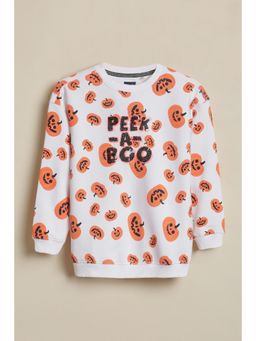Allen Solly - Boys White Print Sweatshirt