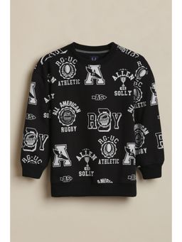 Allen Solly - Boys Black Graphic Sweatshirt