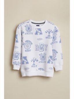 Allen Solly - Boys White Print Sweatshirt