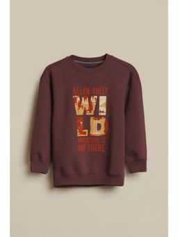 Allen Solly - Boys Maroon Graphic Sweatshirt