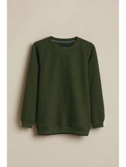 Allen Solly - Boys Olive Solid Sweatshirt