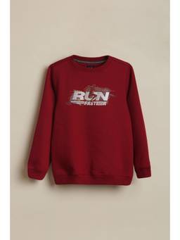 Allen Solly - Boys Maroon Graphic Sweatshirt