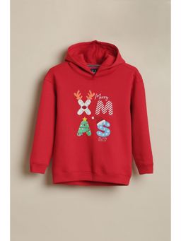 Allen Solly - Boys Red Graphic Sweatshirt