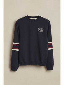 Allen Solly - Boys Navy Blue Stripes Sweatshirt
