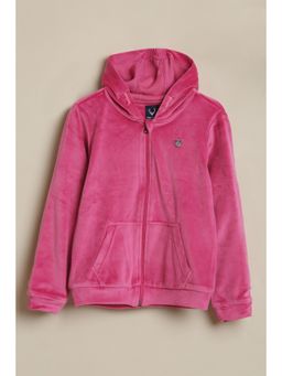 Allen Solly - Girls Pink Solid Hoodie