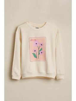 Allen Solly - Girls Beige Graphic Sweatshirt