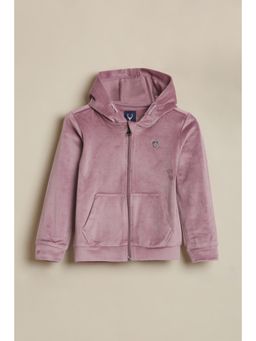 Allen Solly - Girls Pink Solid Hoodie