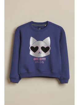 Allen Solly - Girls Blue Graphic Sweatshirt