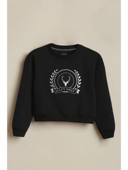 Allen Solly - Girls Black Graphic Sweatshirt