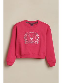 Allen Solly - Girls Pink Graphic Sweatshirt