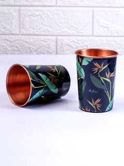 Strokes by Namrata Mehta - Birds of Paradise Copper Tumblers - Set of 2