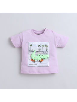 Little Kangaroos - Purple Solid Cotton Regular T-shirt