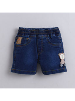 Little Kangaroos - Blue Solid Cotton Regular Shorts