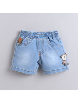 Little Kangaroos - Blue Solid Cotton Regular Shorts