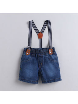 Little Kangaroos - Blue Solid Cotton Regular Shorts