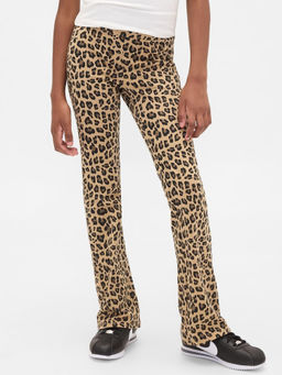 GAP - Brown Animal Print Cotton Straight Trouser