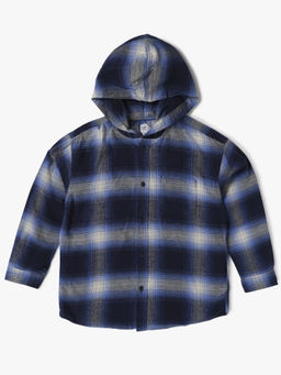 GAP - Blue Checks Cotton Relaxed Shirt