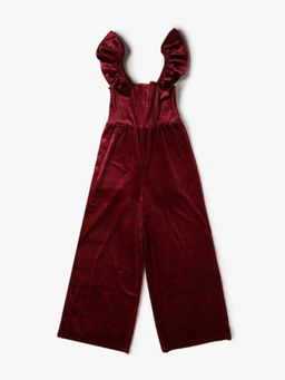 GAP - Maroon Solid Polyester Regular Jumpsuit
