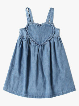 GAP - Blue Solid Cotton Regular Dress