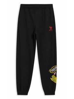 Alan Jones - Black Printed Cotton Regular Joggers