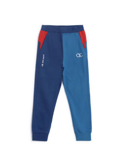 Alan Jones - Blue Colorblock Cotton Regular Joggers