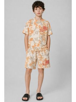 Alan Jones - Peach Tie & Dye Cotton Regular T-shirt and Shorts