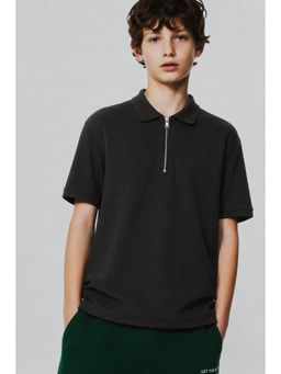 Alan Jones - Olive Solid Cotton Regular Polo T-Shirt