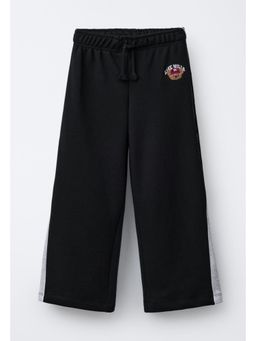 Alan Jones - Black Solid Cotton Regular Trackpant