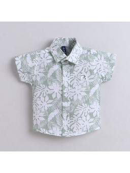 Little Kangaroos - Green Printed Cotton Regular Shirt