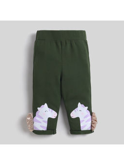 Little Kangaroos - Olive Solid Cotton Blend Regular Leggings