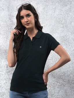 CRIMSOUNE CLUB - Womens Green Cotton T-Shirt