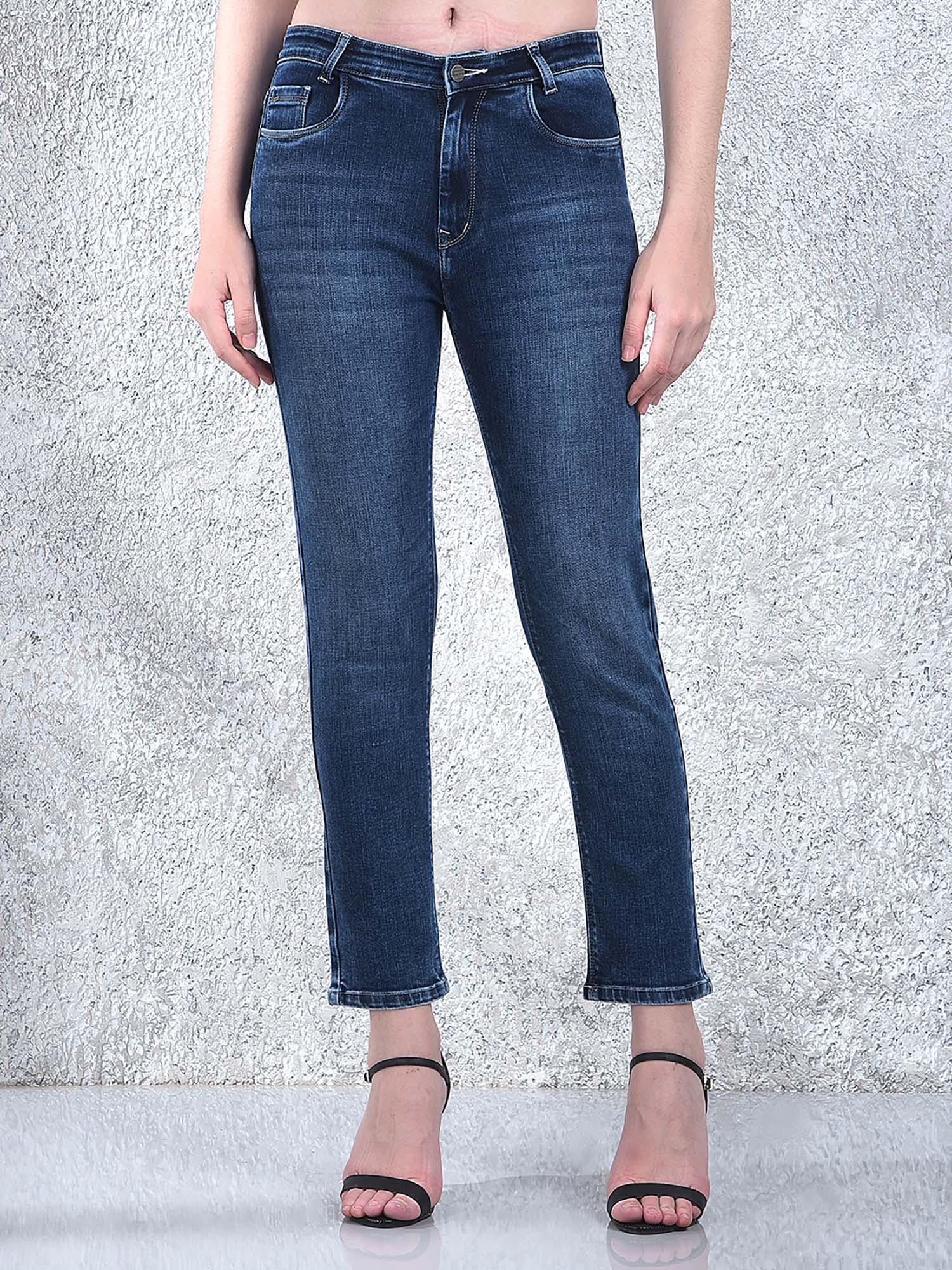 crimsoune club Women Blue Solid Straight Legged Jeans-picture-33