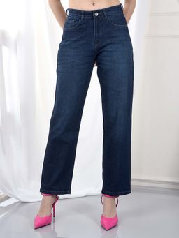CRIMSOUNE CLUB - Women's Blue Bootcut Cotton Jeans