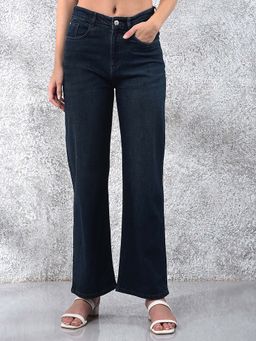 CRIMSOUNE CLUB - Women's Blue Cotton Baggy Jeans