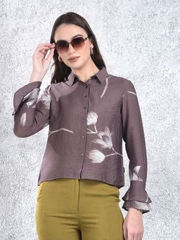CRIMSOUNE CLUB - Women Floral Mauve Shirt