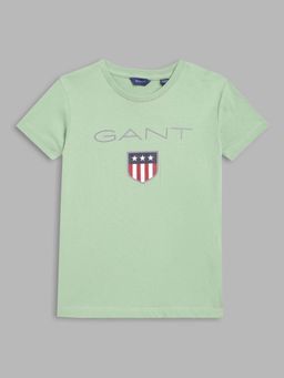 GANT - Boys Green Solid Regular T Shirt