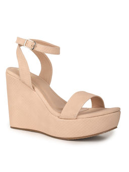 VALIOSAA - Pink Casual Textured Wedges