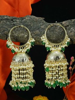 GRIIHAM - Green Contemporary Drop Earrings